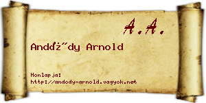 Andódy Arnold névjegykártya